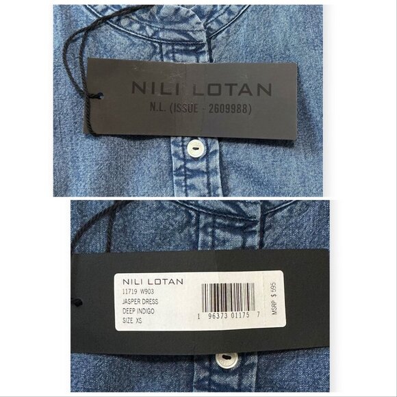 Nili Lotan Jasper Denim Maxi Dress, Blue, Size XS, New with tag - Picture 6 of 13